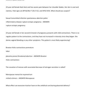 OB/PEDIATRIC EMT FISDAP EXAM 2 LATEST VERSIONS (VERSION A & B) 2025-2026 ACTUAL EXAM 250 QUESTIONS AND CORRECT ANSWERS |ALREADY GRADED A+ - Image 4