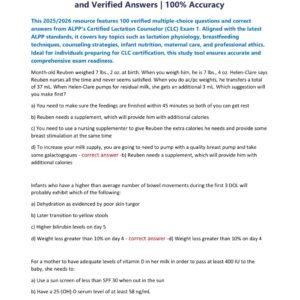 ALPP CLC Exam 1 | 2025/2026 Latest Edition | 100 Questions and Verified Answers | 100% Accuracy