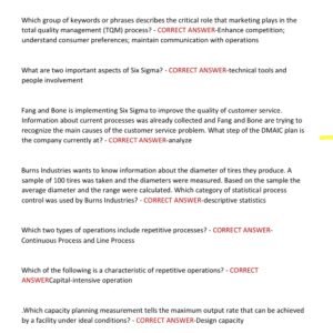 WGU C215 OPERATIONS MANAGEMENT OBJECTIVE ASSESSMENT 2026-2027 LATEST EXAM WITH 200 ACTUAL EXAM QUESTIONS AND CORRECT ANSWERS GRADED A+ / WGU C215 OA LATEST EXAM 2026 - Image 2