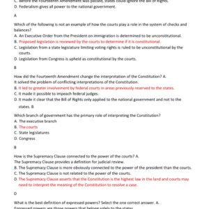 WGU C963 OA 2026-2027 REVIEW | C963 AMERICAN POLITICS AND THE US CONSTITUTION OBJECTIVE ASSESSMENT PREP 2025 WITH 300 QUESTIONS AND CORRECT ANSWERS (BRAND NEW!) - Image 3