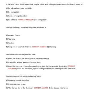 NEW JERSEY 7A CORE PESTICIDE APPLICATOR EXAM 2026- 2027 WITH 200 QUESTIONS AND CORRECT VERIFIED ANSWERS/ NJ 7A CORE APPLICATOR TEST LATEST VERSION (BRAND NEW!!) - Image 3