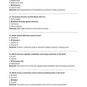 Canadian National Institute of Health (CNIH) Entrance 2025|2026 EXAM REVIEW 150 QUESTIONS AND CORRECT ANSWERS WITH RATIONALES COVERING THE RECENT TESTED QUESTIONS GUARANTEE A HIGH PASSMARK ON CNIH ENTRANCE EXAM - Image 3