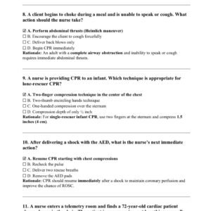 BLS HEARTCODE ONLINE 2025-2026 ACTUAL EXAM 150 QUESTIONS AND CORRECT DETAILED ANSWERS WITH RATIONALES (VERIFIED ANSWERS) |ALREADY GRADED A BLS HEARTCODE ONLINE 2025-2026 ACTUAL EXAM 150 QUESTIONS AND CORRECT DETAILED ANSWERS WITH RATIONALES (VERIFIED ANSWERS) |ALREADY GRADED A - Image 3