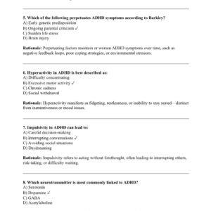 BARKLEY 3P ADHD ACTUAL EXAM 2025-2026 – 150 MOST TESTED QUESTIONS AND CORRECT ANSWERS WITH DETAILED RATIONALES FOR FNP CERTIFICATION| ALL YOU NEED TO PASS BARKLEY ADHD EXAM - Image 2