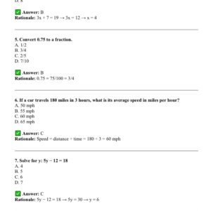 ATI TEAS MATHEMATICS ACTUAL EXAM 150 QUESTIONS AND CORRECT ANSWERS WITH RATIONALES 2026 LATEST ALREADY GRADED A+ - Image 2