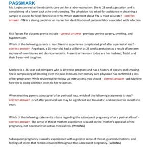 AWHONN PEOP ACTUAL EXAM 150 QUESTIONS AND CORRECT ANSWERS COVERING THE RECENT AND MOST TESTED QUESTIONS GUARANTEE OVER 80% PASSMARK