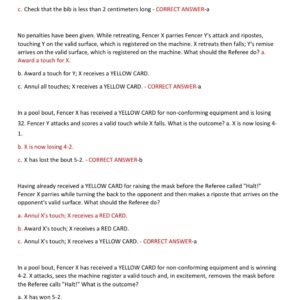 FENCING REFEREE GENERAL RULES ACTUAL TEST 2026-2027,100 QUESTIONS AND CORRECT ANSWERS/ GENERAL RULE FENCING REFEREE EXAM LATEST (NEW!!) - Image 3
