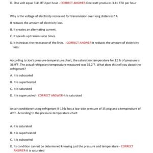 HVAC EXCELLENCE EXAMS 2026-2027 – HVAC EXCELLENCE ELECTRICITY EXAM 2025 AND HVAC AC EXAM 2026-2027 CONTAIN 200 PREP QUESTIONS AND CORRECT ANSWERS (BRAND NEW!) - Image 3