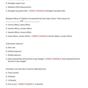 IRRSP Certification practice exam with 200 questions and CORRECT ANSWERs (100% CORRECT ANSWERs)/ Industrial Radiography Radiation Safety Personnel IRRSP EXAM latest 2026-2027 (brand new!) - Image 4