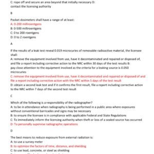 ASNT IRRSP Certification practice exam with 100 questions and correct answers (100% correct answers)/ Industrial Radiography Radiation Safety Personnel IRRSP EXAM latest 2026-2027 (brand new!) - Image 3