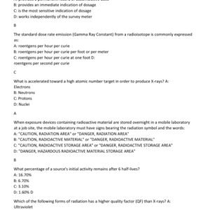 ASNT IRRSP Certification practice exam with 100 questions and correct answers (100% correct answers)/ Industrial Radiography Radiation Safety Personnel IRRSP EXAM latest 2025-2027 (brand new!) - Image 2