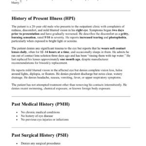 i-Human Case Analysis for Exam Submission Walden University:Week #4 (2025)Class 6512 – 20-Year-Old Male Presenting With an Eye Problem in an Outpatient Clinic With Laboratory Capabilities: Class 6512 (full Screen shots) - Image 3