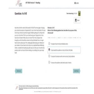 ATI TEAS VERSION 7 READING FULL EXAM PREPARATION GUIDE 2024–2025 | IN-DEPTH COMPREHENSION PRACTICE, KEY SKILLS, ANSWER TIPS & HIGH-SCORING STRATEGIES - Image 2