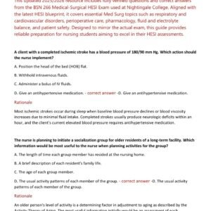 BSN HESI 266 Med Surg Exam | 2025/2026 Edition | Nightingale College | Real Exam 150 Q&A