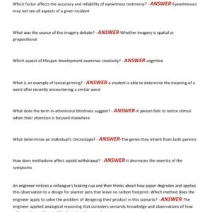 WGU D570 COGNITIVE PSYCHOLOGY OA EXAM COMPLETE ACTUAL EXAM REAL QUESTIONS WITH CORRECT DETAILED ANSWERS (CORRECT VERIFIED ANSWERS) 2025-2026 A NEW UPDATED VERSION |ALREADY GRADED A+ - Image 3