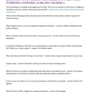 TEXAS CDL AIR BRAKES EXAM, PRACTICE EXAM AND STUDY GUIDE NEWEST 2025-2026 ACTUAL EXAM 250 QUESTIONS AND CORRECT DETAILED ANSWERS WITH (VERIFIED ANSWERS) |ALREADY GRADED A