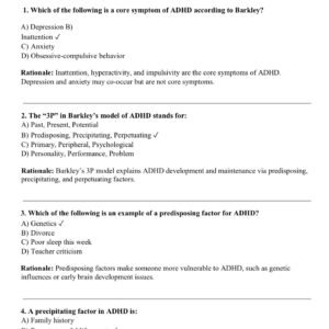BARKLEY 3P ADHD ACTUAL EXAM 2026 – 150 MOST TESTED QUESTIONS AND CORRECT ANSWERS WITH DETAILED RATIONALES FOR FNP CERTIFICATION| ALL YOU NEED TO PASS BARKLEY ADHD EXAM - Image 1